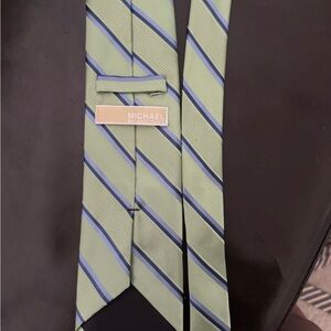Michael Kors Green and Blue Striped Tie